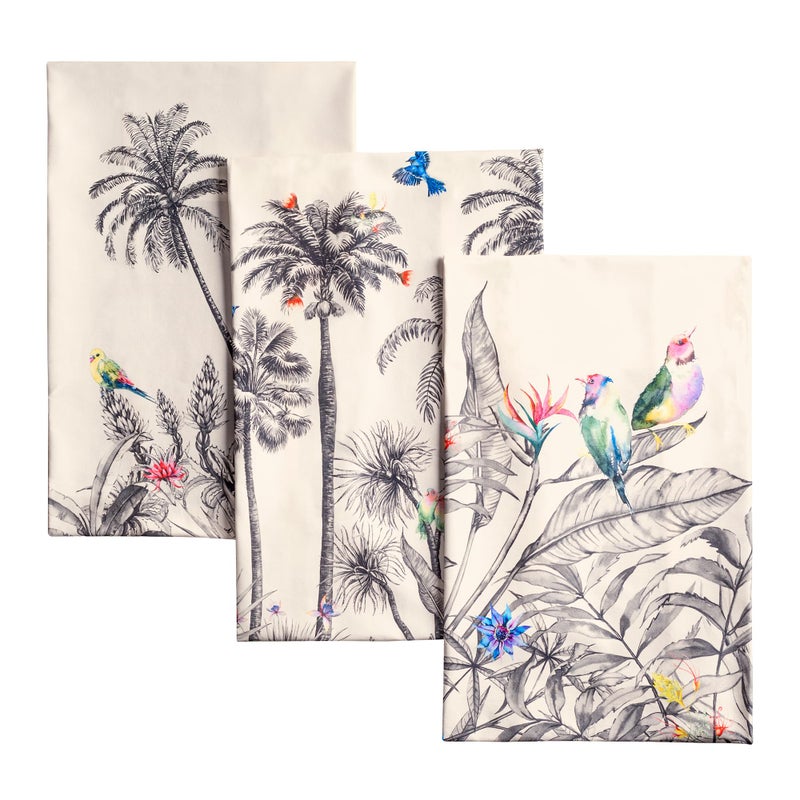 Maison d' Hermine Kitchen Towels Set of 3 100% Cotton 20" x 27.5" Reusable Cloth Tea Dish Towels Absorbent with Hanging Loop for Kitchen Dining Thanksgiving Christmas Decorations (Amazonia) - Image 1